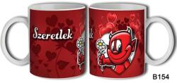  Bögre 3 dl - Szerelmes Ajándék - Valentin Napi Ajándék - Szeretlek Virágos ördög (B154)