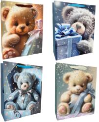  Dísztasak maci mintás glitteres 23x18x10 cm HP111798 (HP111798)