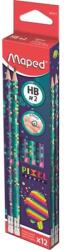 Maped Grafitceruza radírral HB háromszögletű 12 db/készlet Maped Pixel Party (851817)