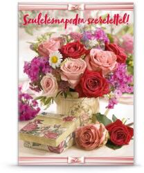 Ars Una alkalmi extra borítékos képeslap F virágos-születésnapi 4799 (30064799)