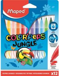Maped Filctoll készlet 2, 8 mm kimosható MAPED Color Peps Jungle 12 szín (845420)