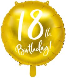  Fólia lufi 18. évszámmal arany színű Birthday felirattal 45 cm (M720237)