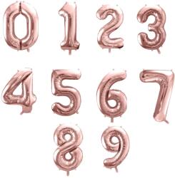  Számos fólia lufi rosegold 86 cm 0-9 szám (5902230771345)