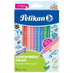 Pelikan Colorella Duo kétvégű 12 színű filctoll készlet 2 hegyvastagsággal C407 Pelikán (00813846)