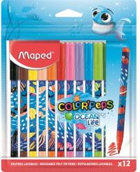 Maped Filctoll készlet 2 mm kimosható MAPED ColorPeps Ocean Life 12 szín (845701)