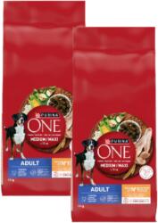ONE PURINA ONE Adult Medium/Maxi Csirkében és Rizsben Gazdag Eledel Felnőtt Kutyáknak 2x12 kg