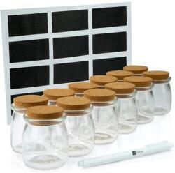  12 darabos üvegkészlet parafa zárócímkével és filctollal 150 ml (B07R6Y41B5)