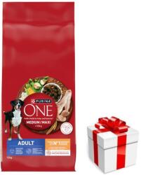 ONE PURINA ONE Adult Medium/Maxi Csirkében és Rizsben Gazdag Eledel Felnőtt Kutyáknak 12 kg + Meglepetés A Kutyádnak Ingynes