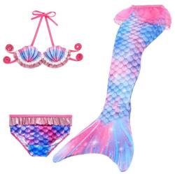 THK 3 részes készlet Sellő jelmez Ariel THK, felső, rövid, sellő farok - rózsaszín csillagokkal, 150 cm (THK36+3-150)