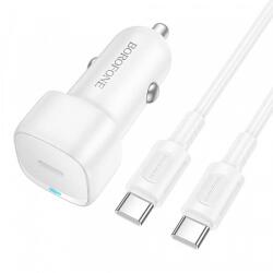 BOROFONE BZ34A Cloud autós töltő, 20W, 3A, 1 x USB-C, USB-C kábellel, fehér