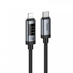 hoco. USB-C - Lightning kábel Hoco Display U148, 27W, 2.4A, 1.2m, fekete
