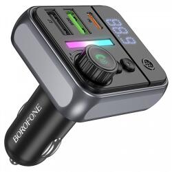 BOROFONE Bluetooth FM adó és autós töltő Borofone BC50 Ascenso, 2 x USB-A - 1 x USB-C, fekete