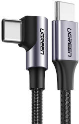 UGREEN US255 USB-C - USB-C kábel, 3 m, 60 W, ferde fekete (80714)