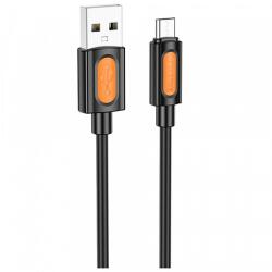 BOROFONE USB-A - microUSB kábel, Borofone BX114 szilikon, 18W, 2.4A, 1m, fekete