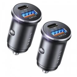 Lisen Autós töltő Lisen, 51W, 3A, 1 x USB-A - 1 x USB-C, 2 db-os csomag, fekete YL0223080037