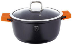 Berlinger Haus Granit Diamond Line magas lábas márvány bevonattal, szilikon fogókkal, fedővel, 20 cm (BH-1094N)