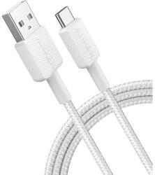 Anker USB-A - USB-C kábel Anker 322, 18W, 2A, 0.9m, fehér A81H5G21