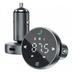 Proove Bluetooth FM adó és autós töltő Proove, 1 x USB-A - 1 x USB-C - 1 x microSD, szürke FMSS30110003