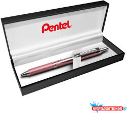Pentel Rollertoll 0, 35mm, fém rózsaszín test, Pentel Energel BL407P-A, írásszín kék (BL407PA) - nyomtassotthon