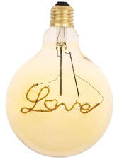 NEDES E27 LED izzó Vintage filament (2W/300°) G125 Love - extra meleg fehér (ZSF112)
