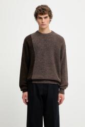 Aries pulóver gyapjúkeverékből Fisherman - barna XL