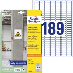 Avery-Zweckform Etikett, univerzális, 25, 4x10 mm, extra erős, AVERY ZWECKFORM, 3780 etikett/csomag (AYL787120) - webpapir
