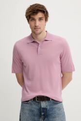 Samsoe Samsoe gyapjú póló SAROWAN - rózsaszín XL