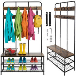 Ruhhy Álló polc ülőpaddal és ruhafogassal 182 cm 27036 (5900779961999)