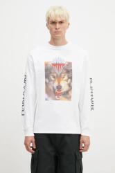 Aries pamut hosszúujjú Wolf Longsleeve Tee - fehér L