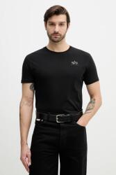 Alpha Industries pamut póló Backprint Mirror Camo - fekete XL