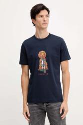 Hackett London pamut póló - sötétkék L - answear - 20 390 Ft