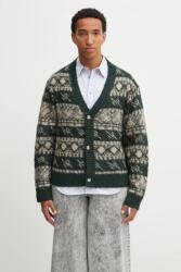 Daily Paper gyapjú kardigán Pattern Check - zöld L