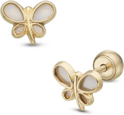 Lisa pille sárga arany fülbevaló gömb zárral - JTAG-7726-18 (JTAG-7726-18)