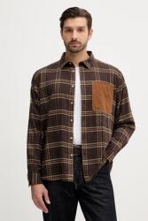 Barbour pamut ing Wolfwood OS Checked Shirt - barna XXL