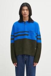 Wales Bonner gyapjú pulóver Calm Polo - kék XL