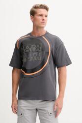Napapijri pamut póló S-Tusco - szürke M