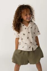 Donsje gyerek ing lenkeverékből Deccie Shirt Frogs - fehér 98