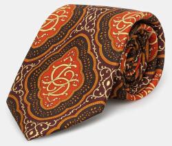 Drôle de Monsieur selyen nyakkendő La Cravate MEdaillon - narancssárga Univerzális méret