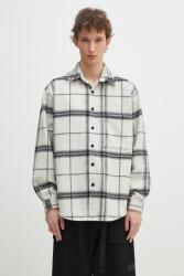 Mki Miyuki Zoku ing gyapjú keverékből Check Flannel Shirt - bézs XL