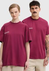PANGAIA pamut póló - burgundia XL