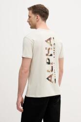 Alpha Industries pamut póló - bézs S