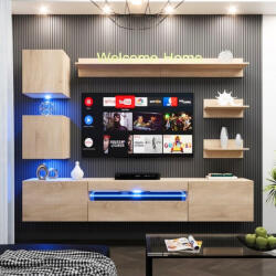 Intenso Concept-4 nappali faliszekrény sor - 200 cm (világos tölgy)