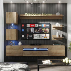 Intenso Concept-4 nappali faliszekrény sor - 200 cm (sonoma tölgy)