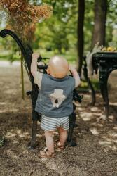 Donsje gyerek vászon mellény Larsel Linen Gilet Groom - kék 74