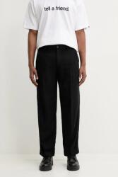 Abercrombie & Fitch nadrág vászonkeverékből - fekete 34/32