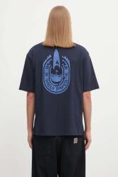 Daily Paper pamut póló Candle Label Boxy - sötétkék L