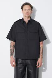 Neil Barrett ing Loose Military Police Detail Short Sleeve Shirt - fekete L