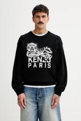 KENZO gyapjú pulóver Happy Tiger - fekete L
