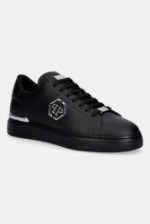 Philipp Plein bőr sportcipő Leather Lo-Top Hexagon - fekete Férfi 41