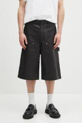 Wales Bonner bőr rövidnadrág Ivy - fekete XL